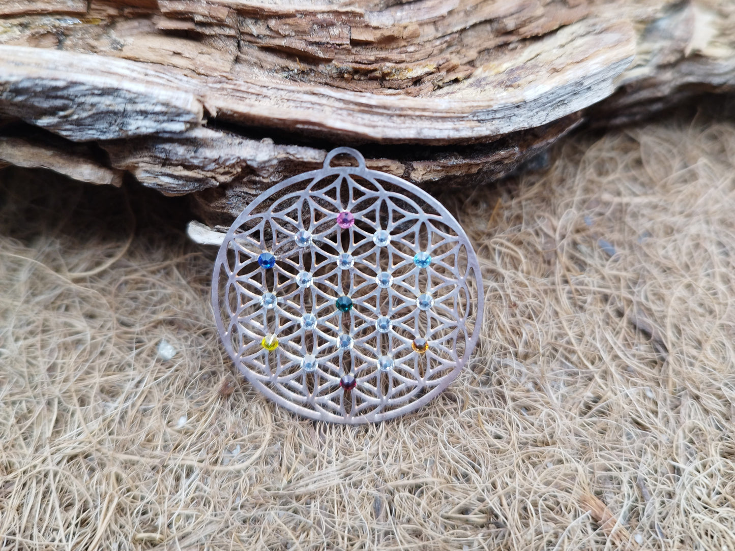 Blume des Lebens - Anhänger - mit Swarovski Steinen