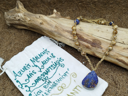 Azurit Malachit, Lapis Lazuli & Landschaftsjaspis Amulett