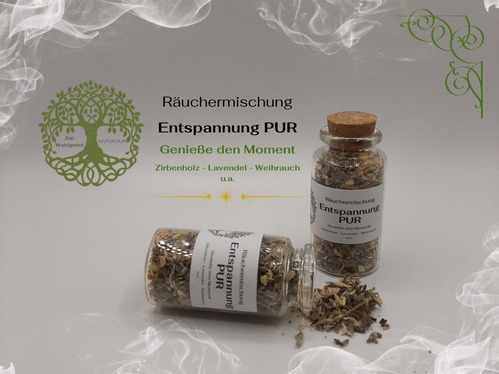 Räuchermischung - Entspannung Pur - 25 ml Glasflasche mit Korken